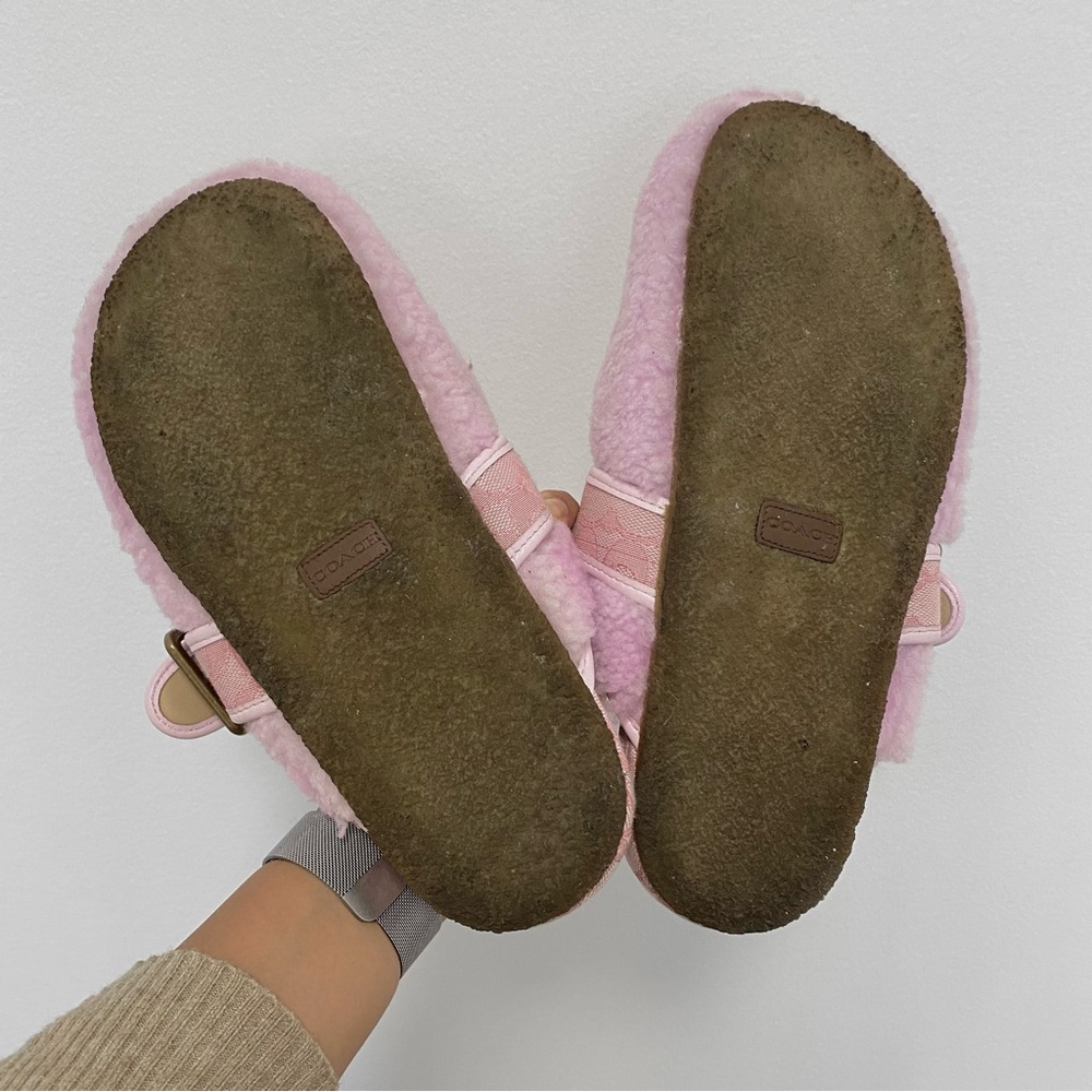 Coach Pink Shearling Slip-On Shoes - Picture 11 of 15